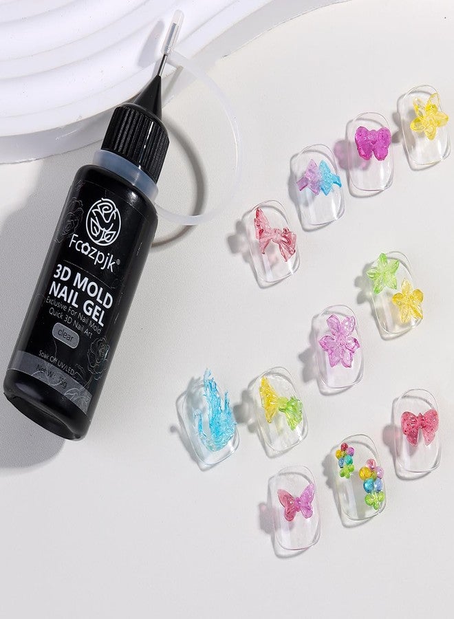 Fcozpjk 3D Sculpting Gel, 15g Clear Molding Gel for Silicone Nail Charms Molds Quick Dry Gels Glue Modeling Carving Flowers Design Nail Charms DIY Home Manicure Salon Supplies UV/LED Cure Needed - Image 5